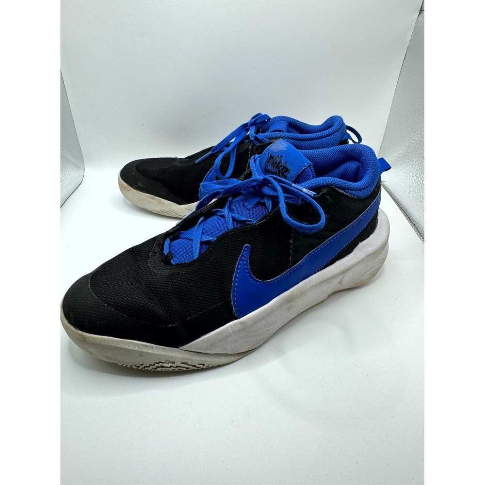 Nike‎ Team Hustle D10 GS CW6735-001 Boys 6.5 Sneaker Black Game Royal Basketball